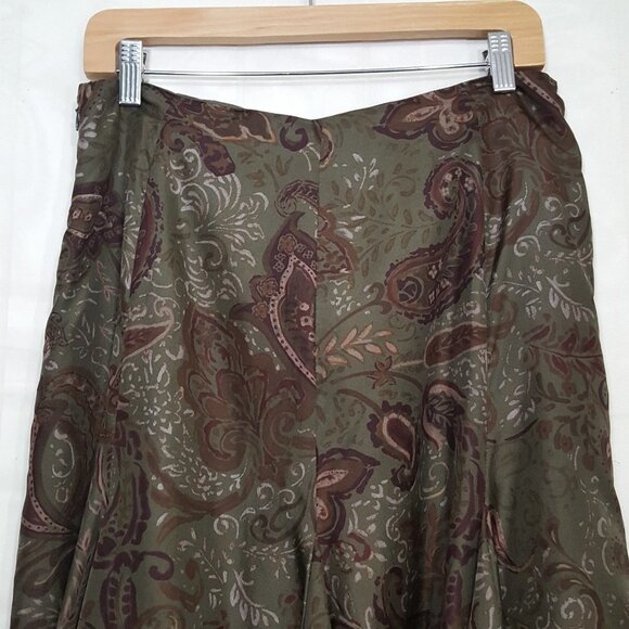 LRL Lauren Ralph Lauren silk skirt green size 8P - Picture 5 of 9